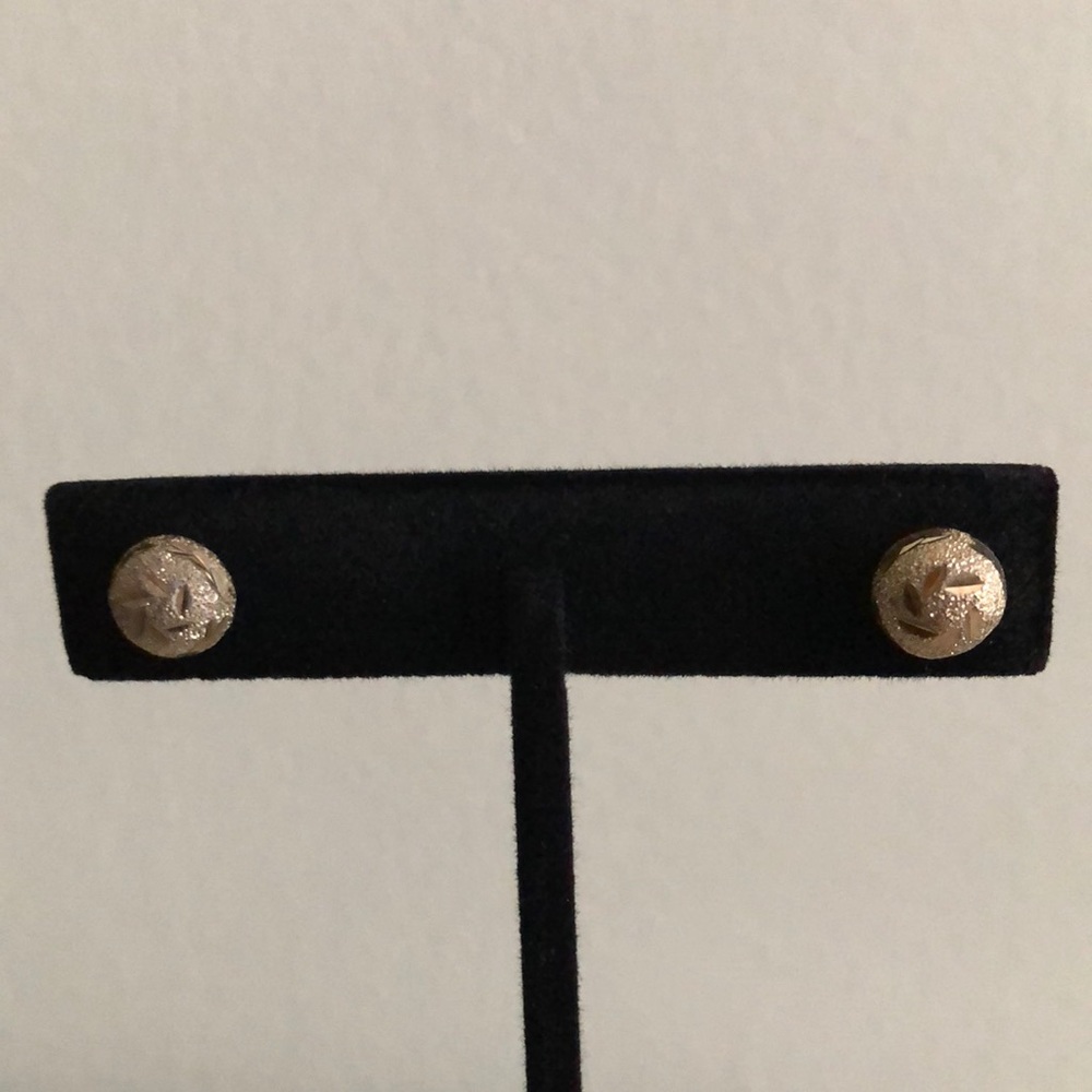 Gold Plated Etched Stud Earrings